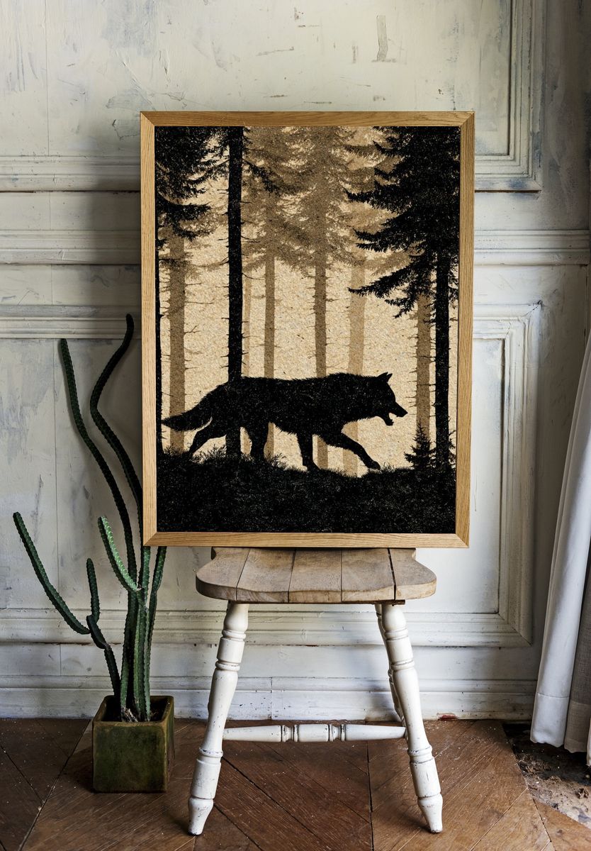 Wolf in the Forest — Nature Print room preview
