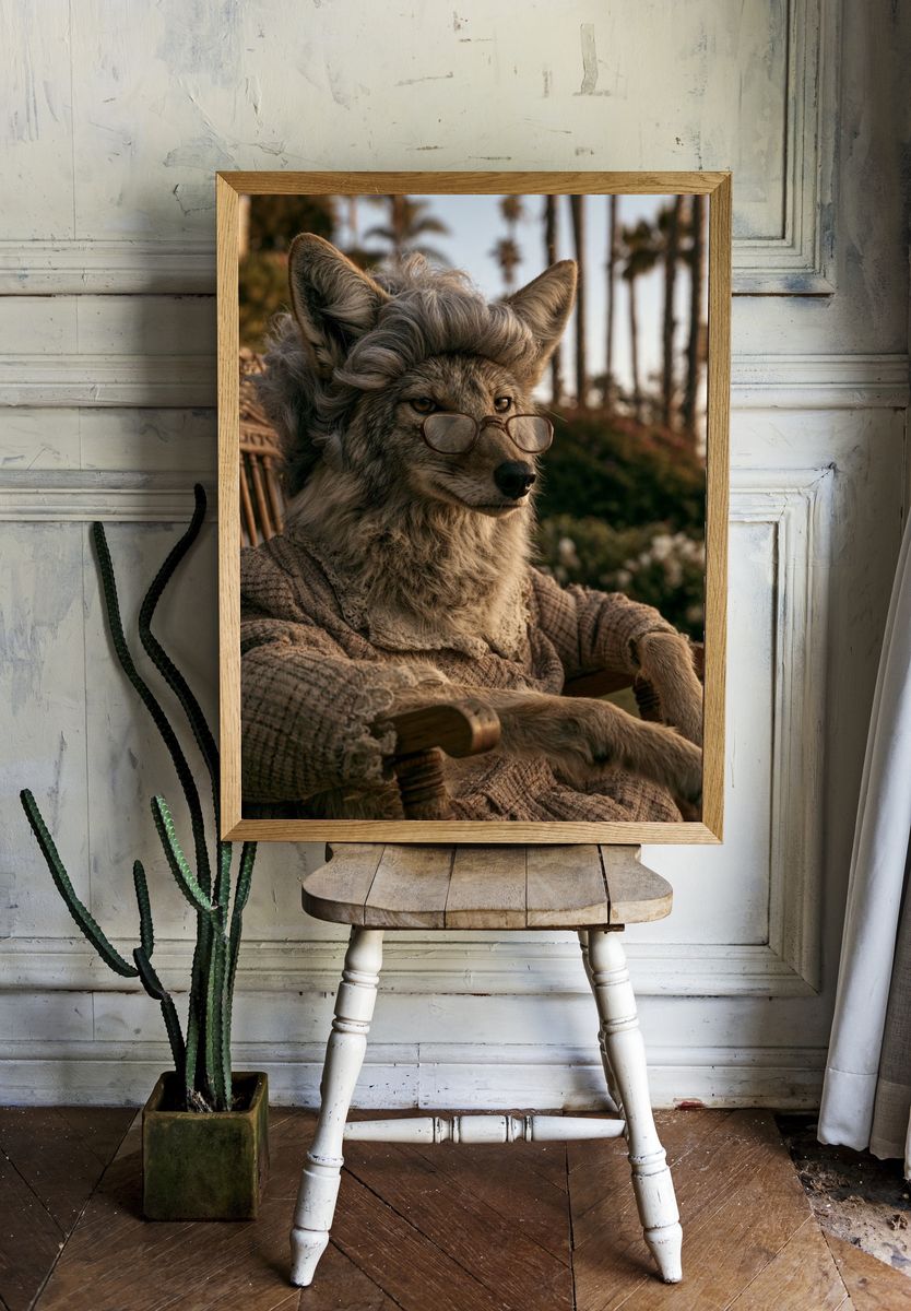 Wolf Portrait Photography Poster. — room view 1