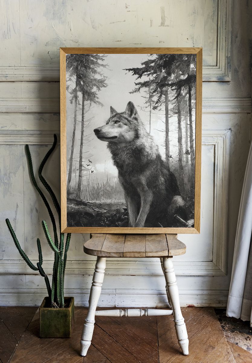Majestic Wolf — Fine Art Print room preview