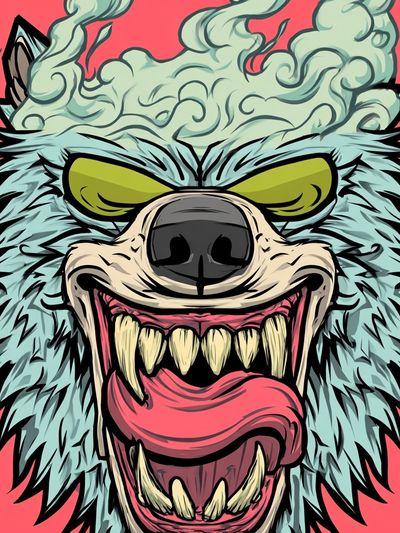 Howling Wolf Illustration Poster. poster