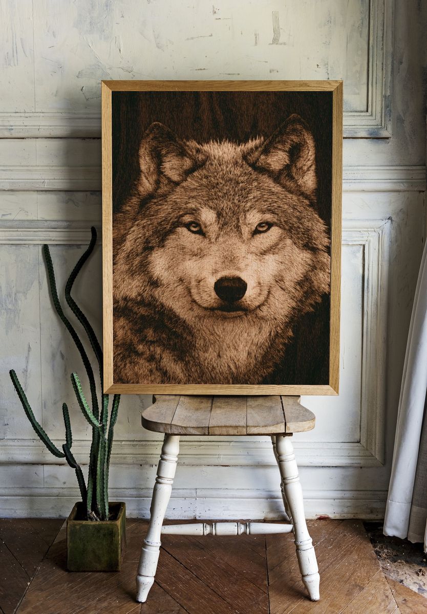 Wolf Portrait — Illustration Print room preview