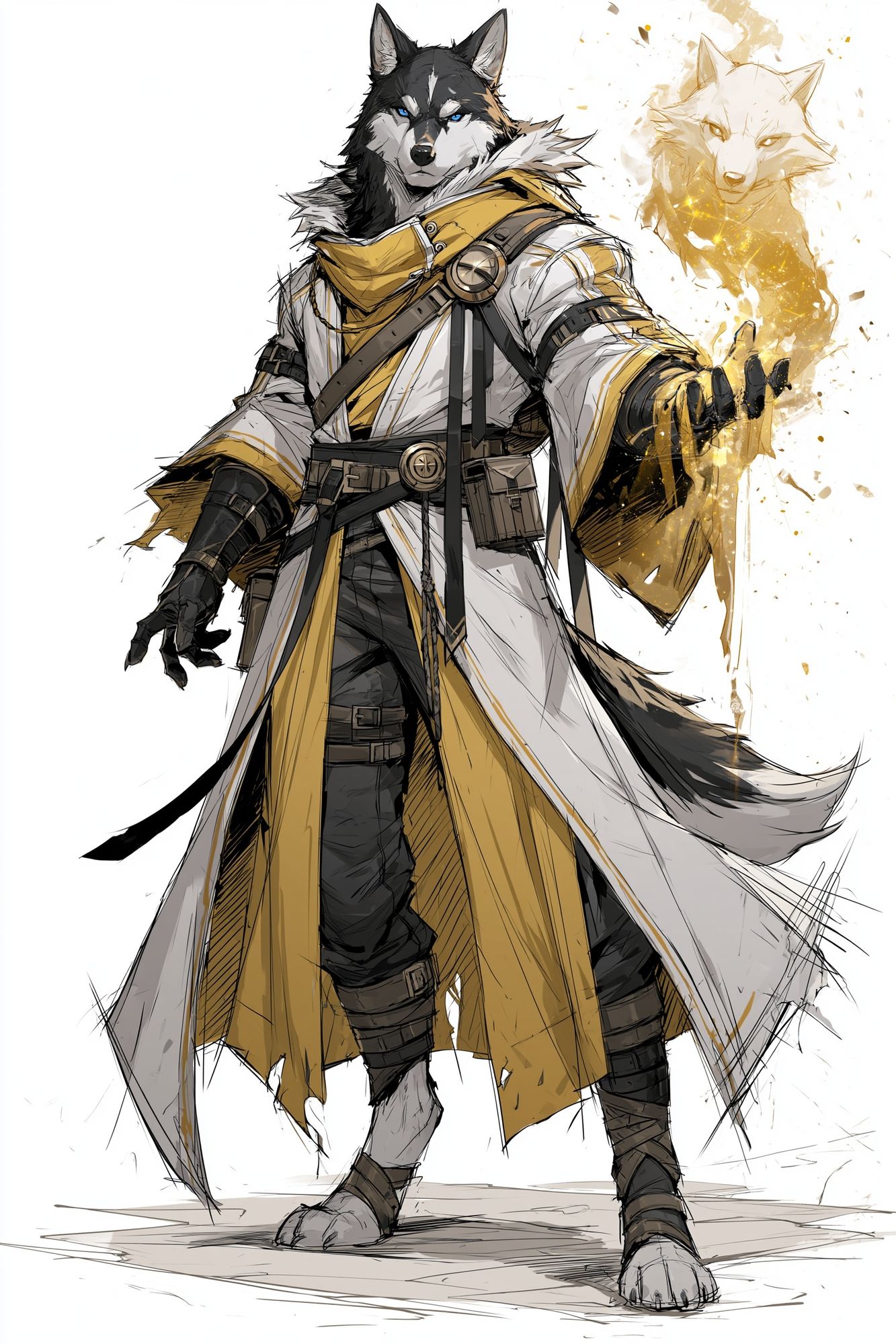 Wolf Mage Digital Art Poster. poster — illustration art