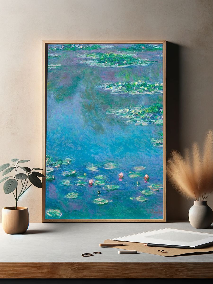 Water Lilies — Impressionist Print. — room view 2