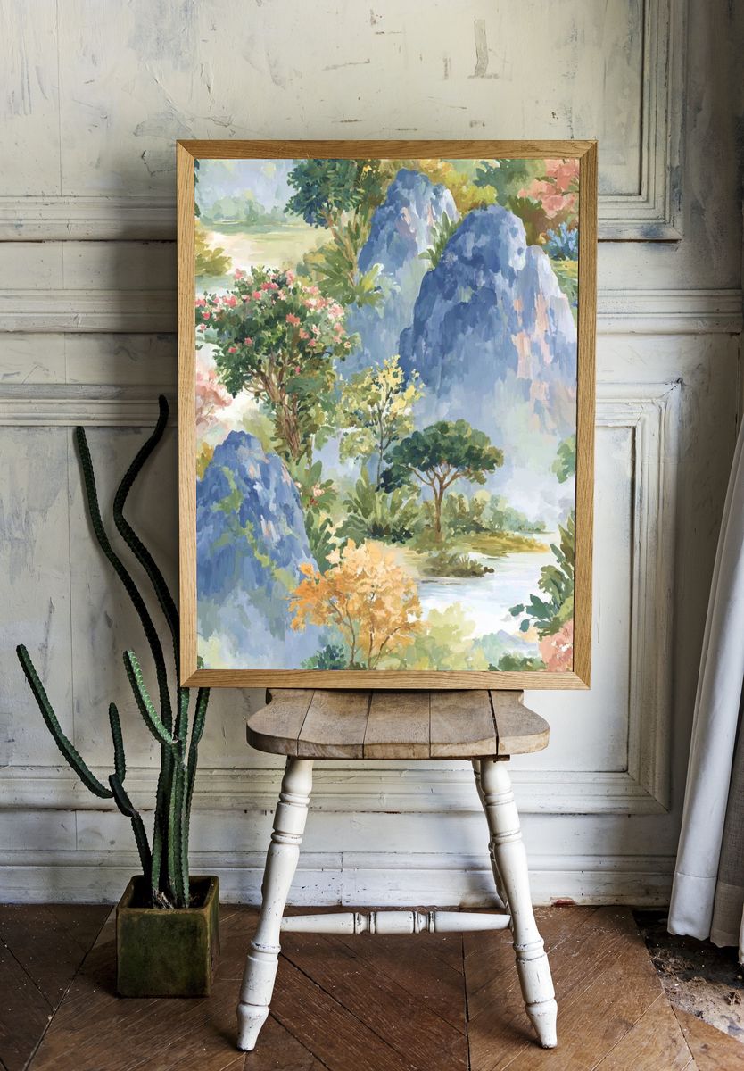 Serene Landscape — Watercolor Print room preview
