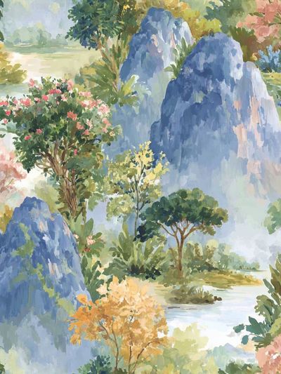 Serene Landscape — Watercolor Print