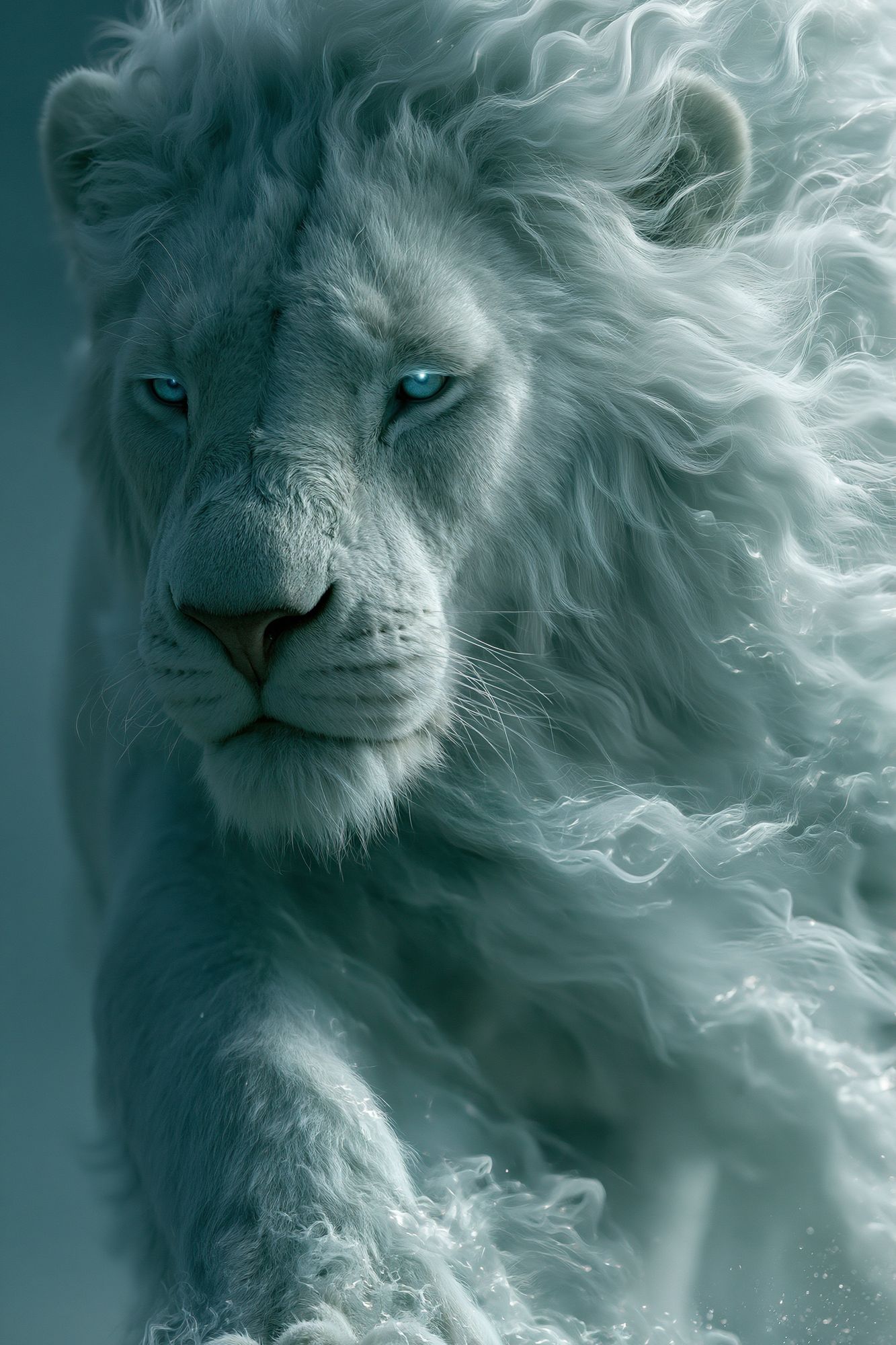 White Lion Portrait Poster. poster — animals art