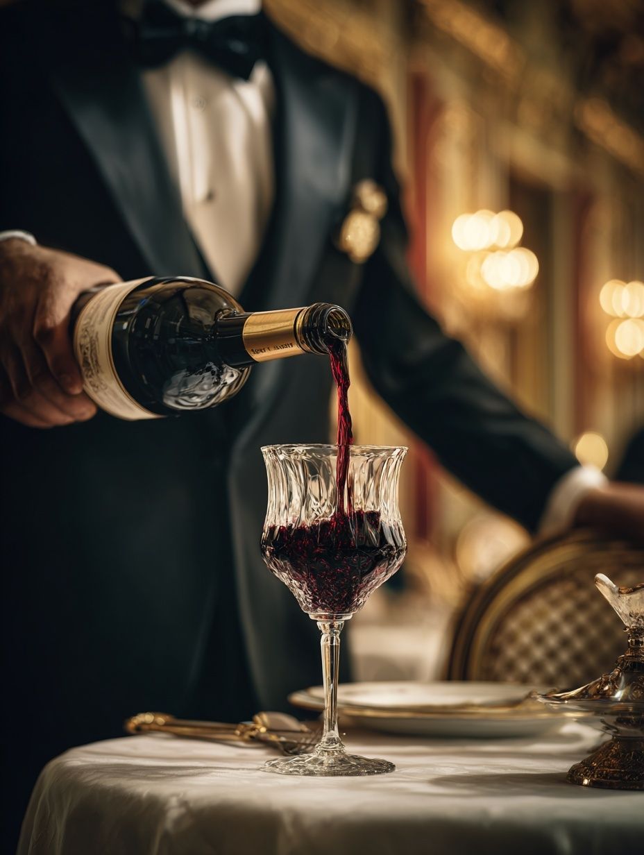 Elegant Wine Pour Photography Poster. poster detail