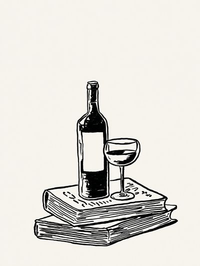 Wine Bottle Still Life Illustration Poster. poster