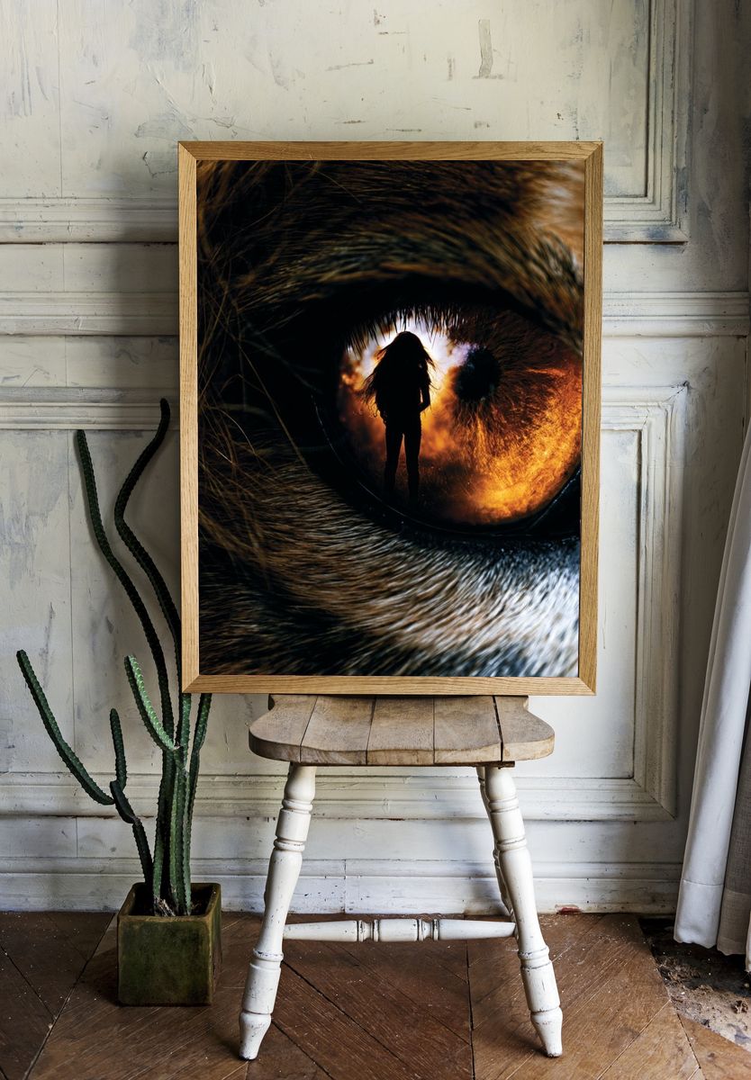 Wolf Eye Surrealism Print. — room view 1