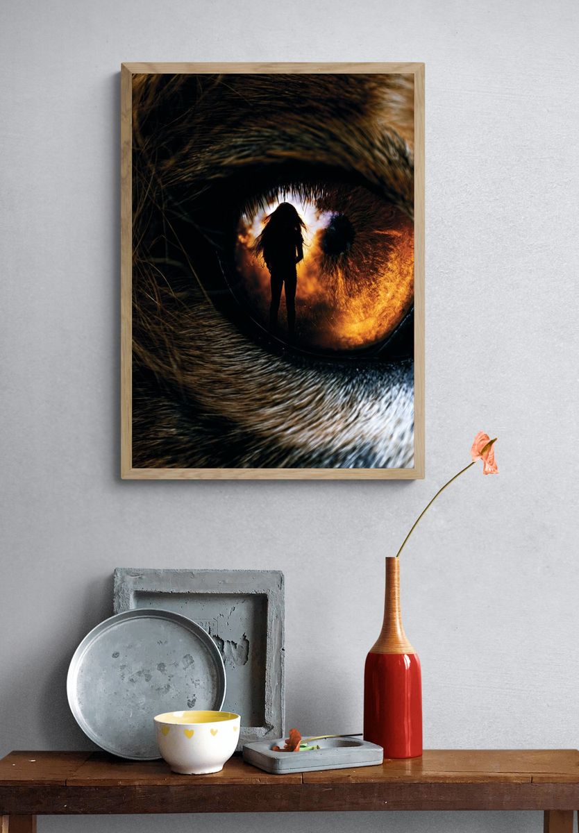 Wolf Eye Surrealism Print. — room view 3