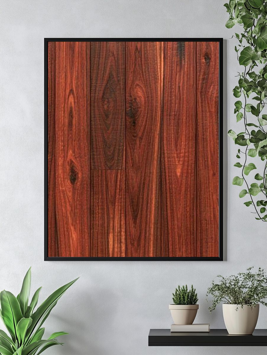 Red Wood Grain Texture Poster. — room view 4