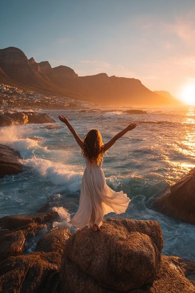 Woman at Sunset — Photography Print. poster