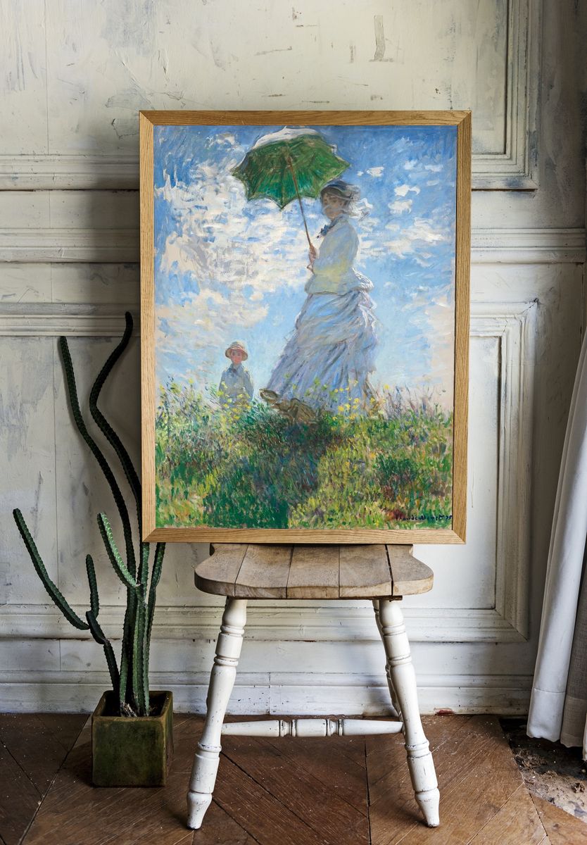 Woman with a Parasol — Impressionist Print. room preview
