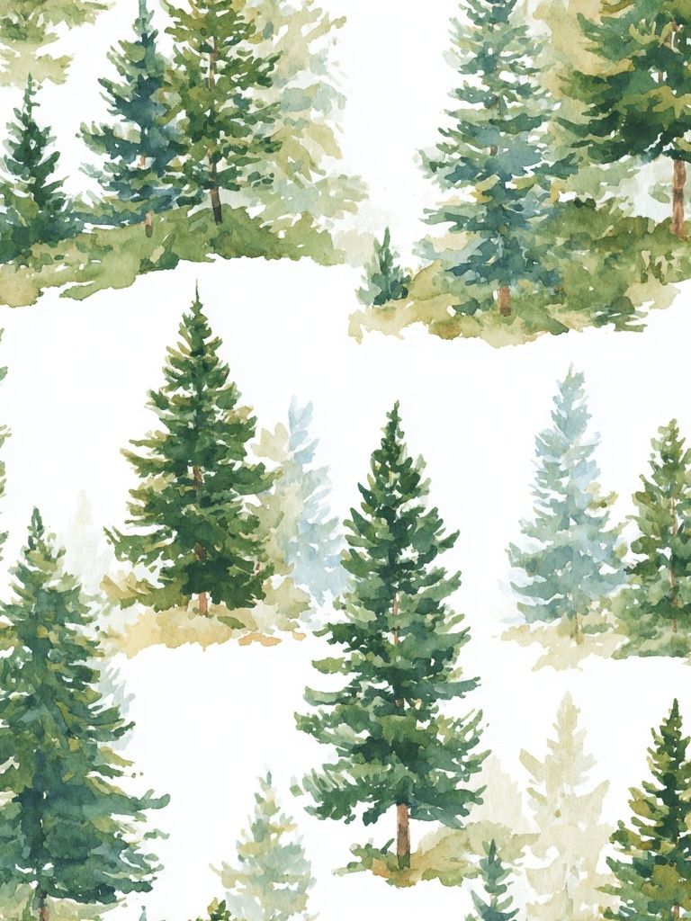 Watercolor Pine Trees Poster.