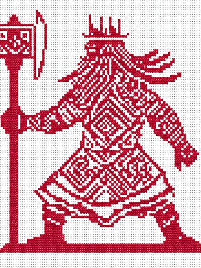 Warrior with Shield — Illustration Print. poster print
