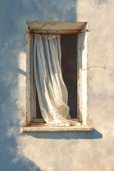Window with Sheer Curtain — Fine Art Print. poster