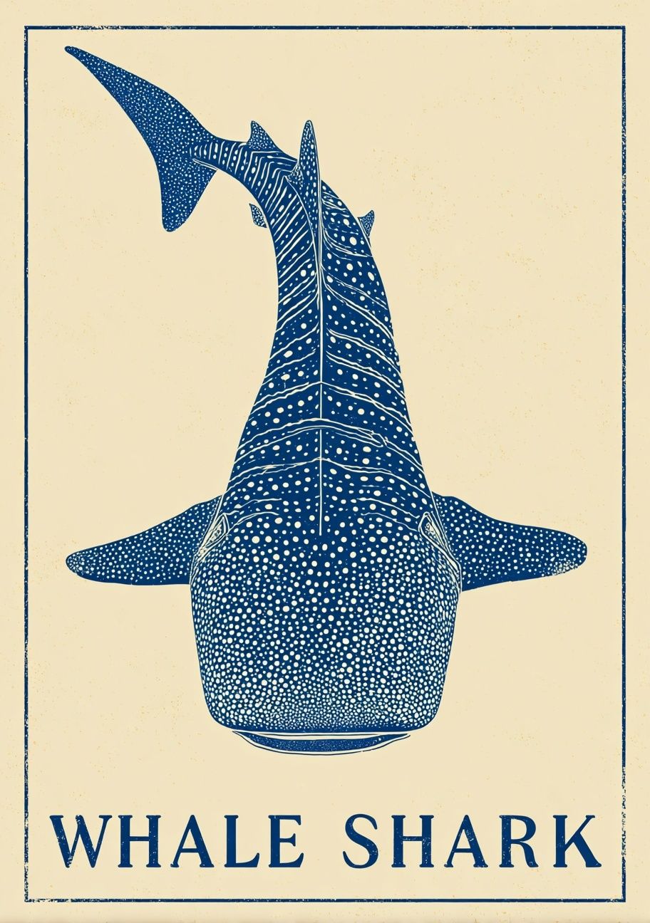 Whale Shark — Vintage Print.