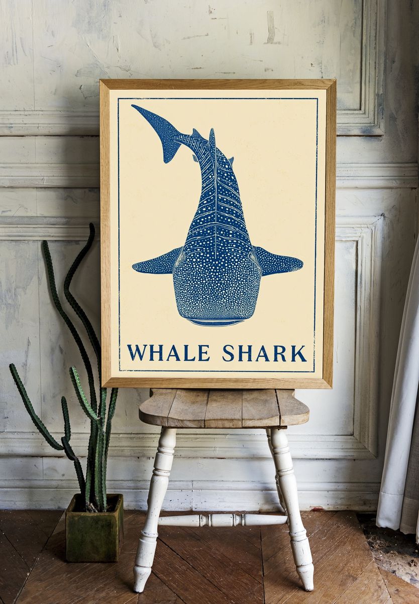 Whale Shark — Vintage Print. — room view 1