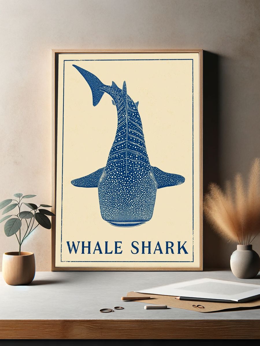 Whale Shark — Vintage Print. — room view 2
