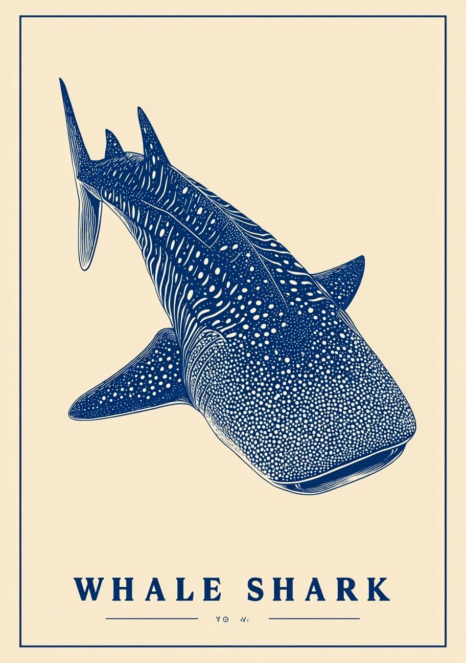 Whale Shark — Illustration Print. poster — illustration art