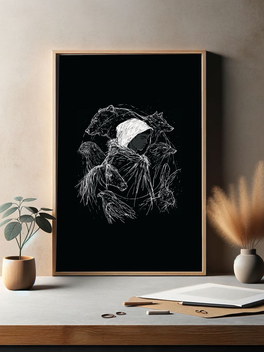 Wolf Spirit Portrait Print. — room view 2