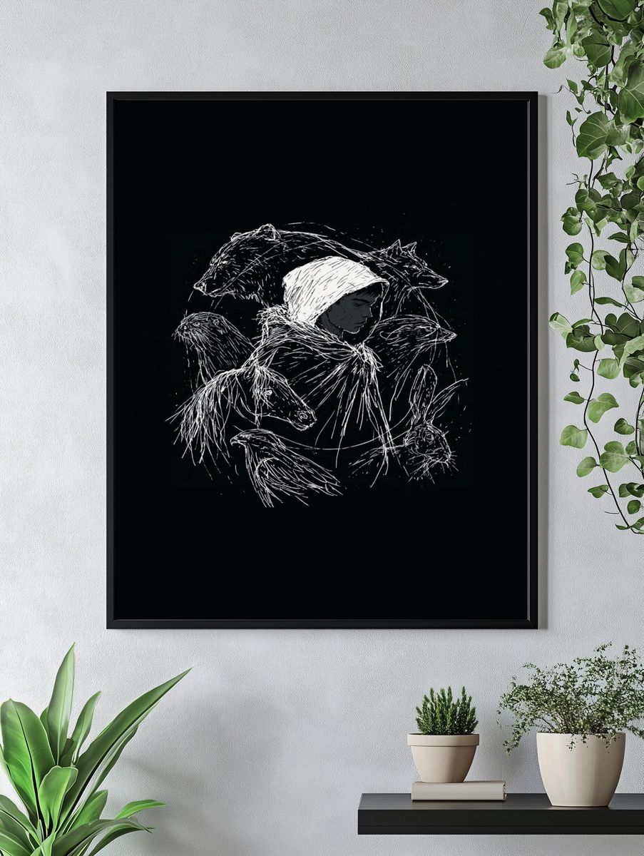 Wolf Spirit Portrait Print. — room view 4