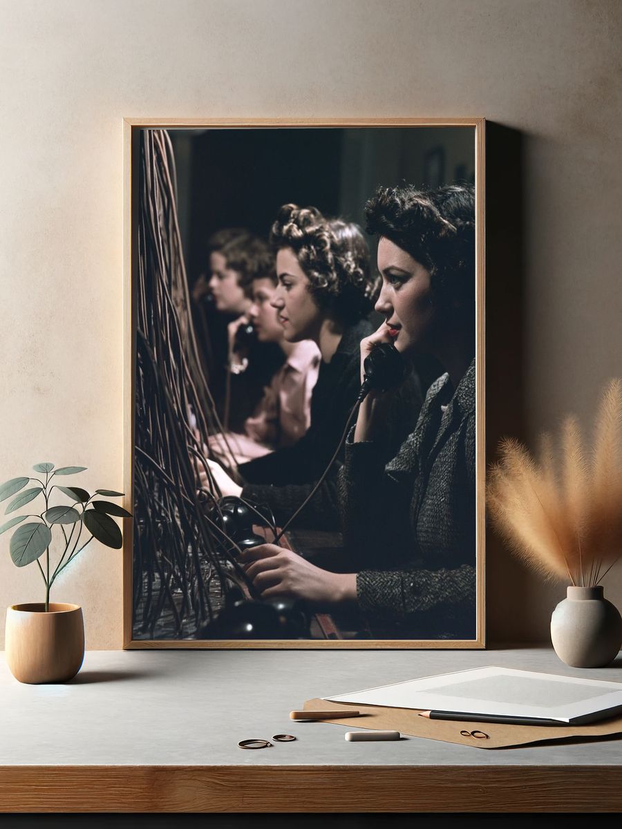 Women at Switchboard — Photography Print. — room view 2