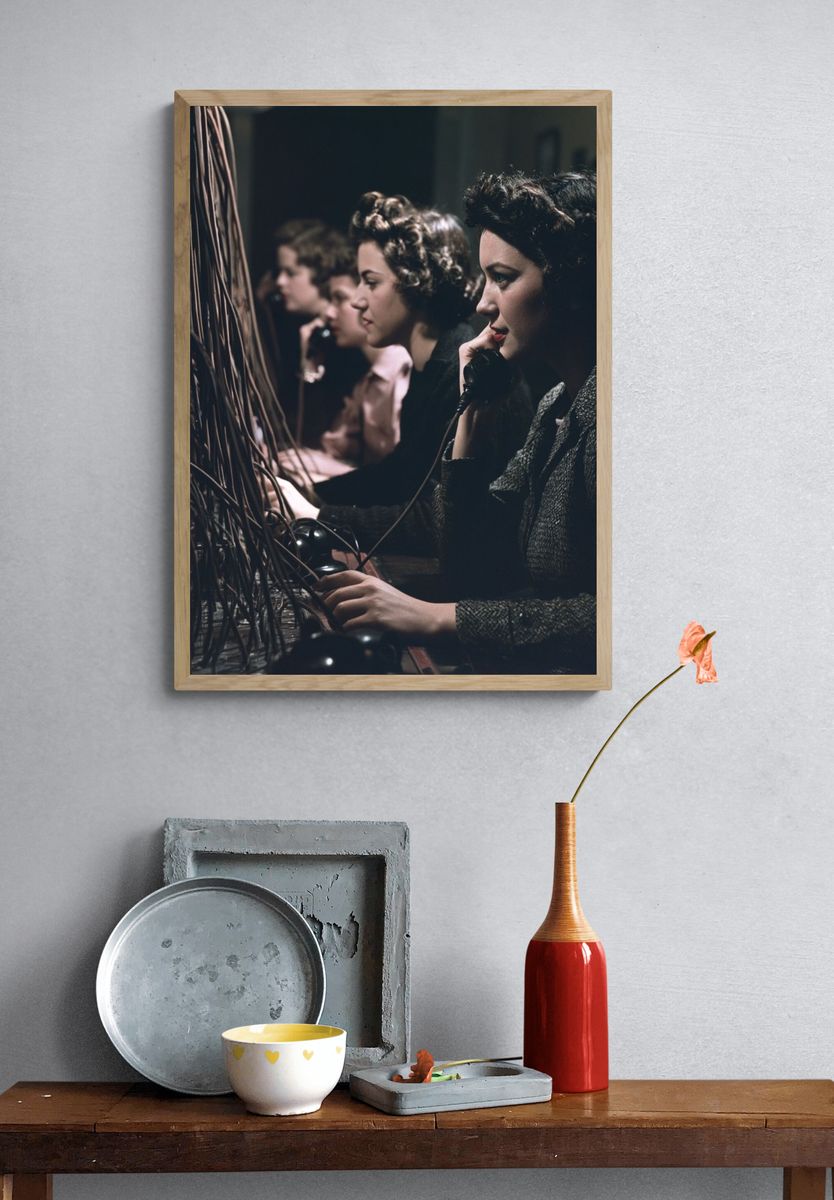Women at Switchboard — Photography Print. — room view 3