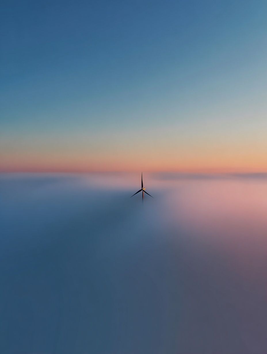 Wind Turbine at Dawn — Photography Print. poster — photography art