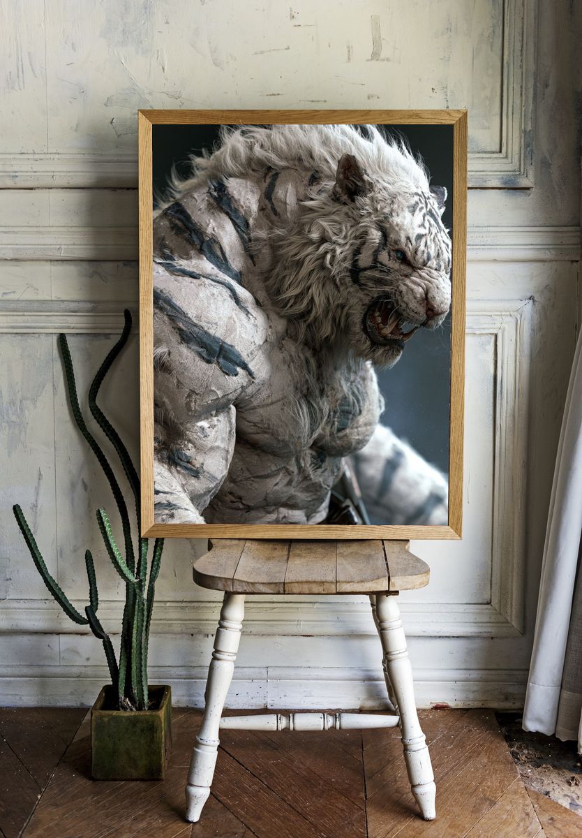 White Tiger Warrior Print. — room view 1