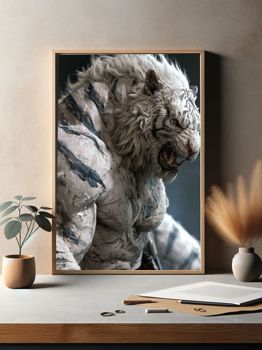 White Tiger Warrior Print. — room view 2