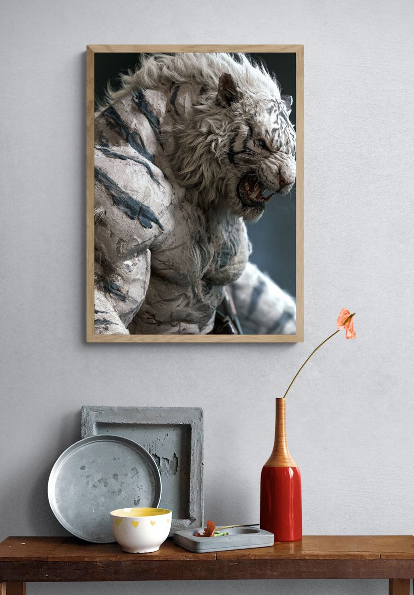 White Tiger Warrior Print. — room view 3