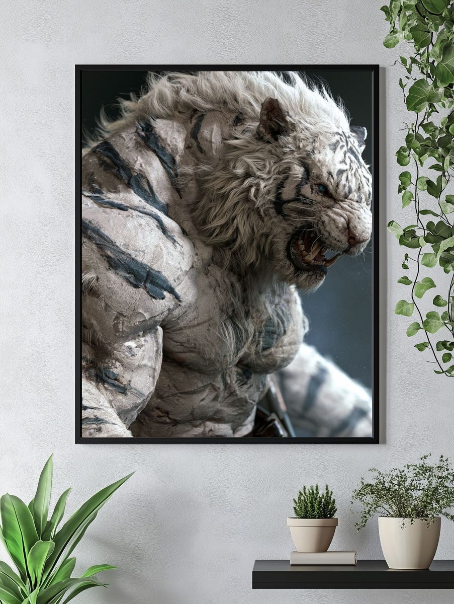 White Tiger Warrior Print. — room view 4
