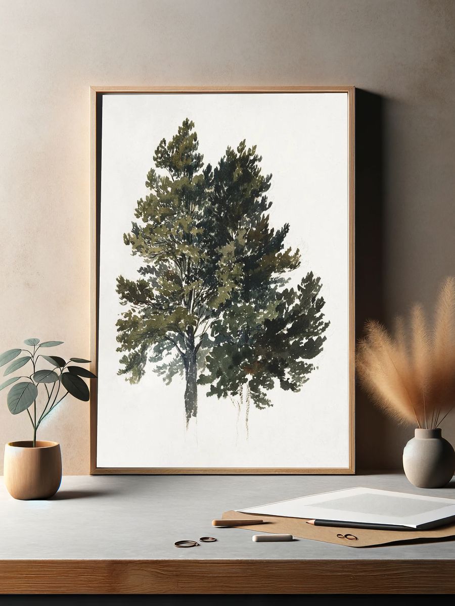 Majestic Trees — Watercolor Print. — room view 2
