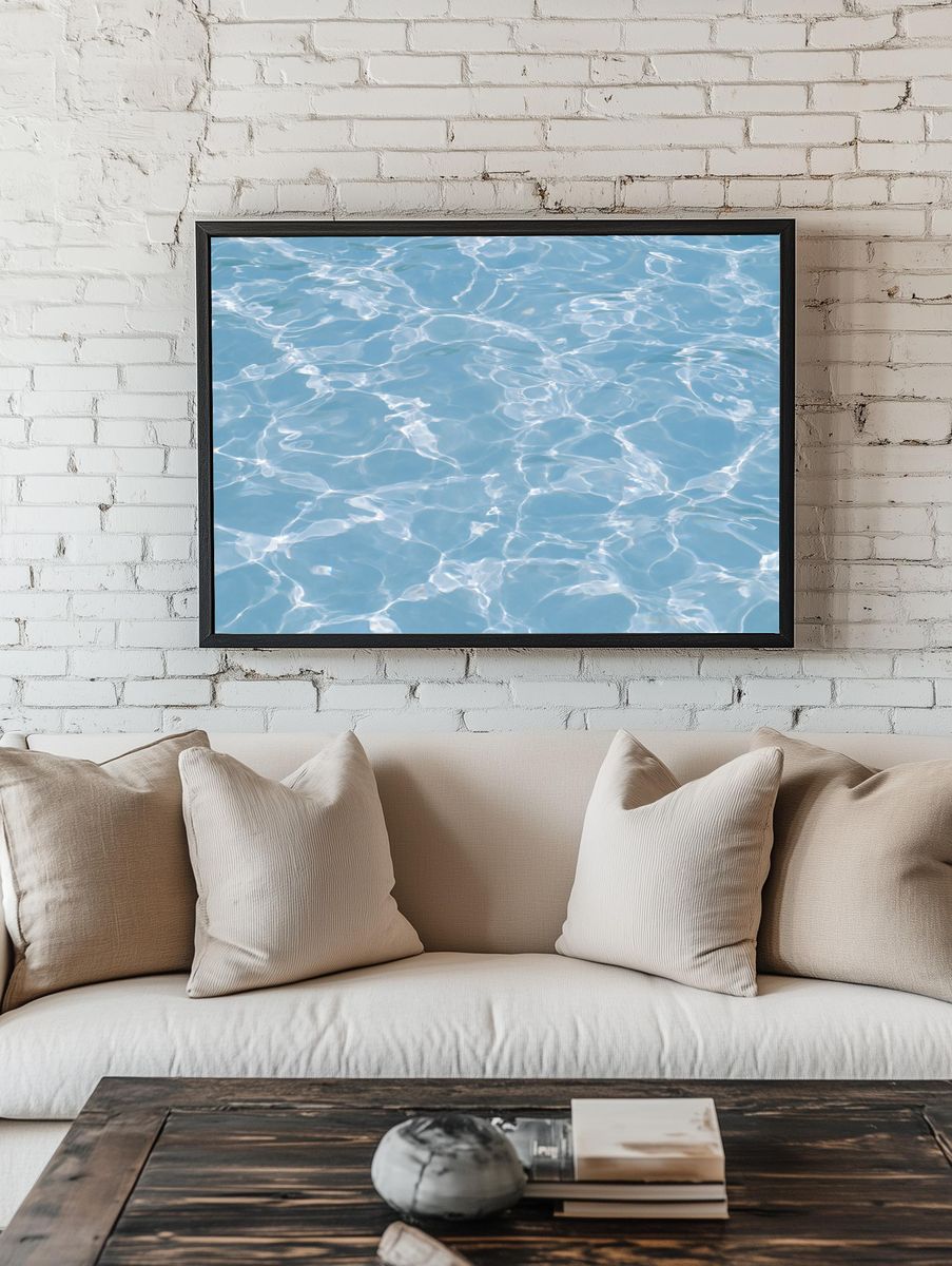 Sunlit Water Ripples Photography Poster. room preview
