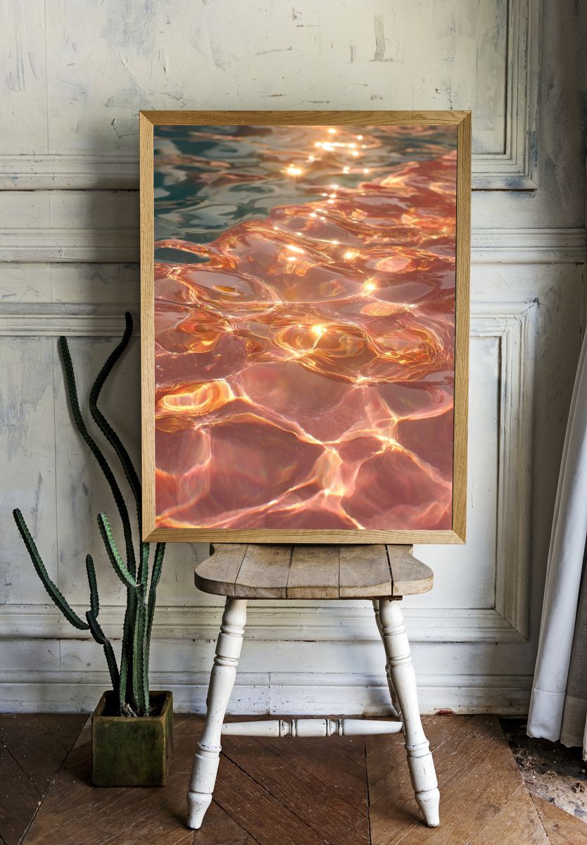 Sunlit Water Surface — Photography Print. — room view 1