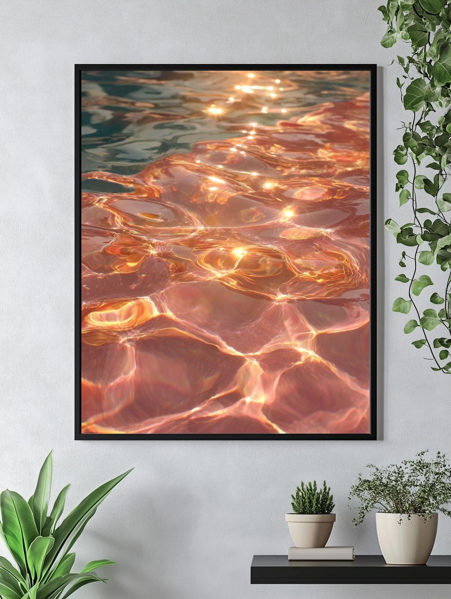Sunlit Water Surface — Photography Print. — room view 4