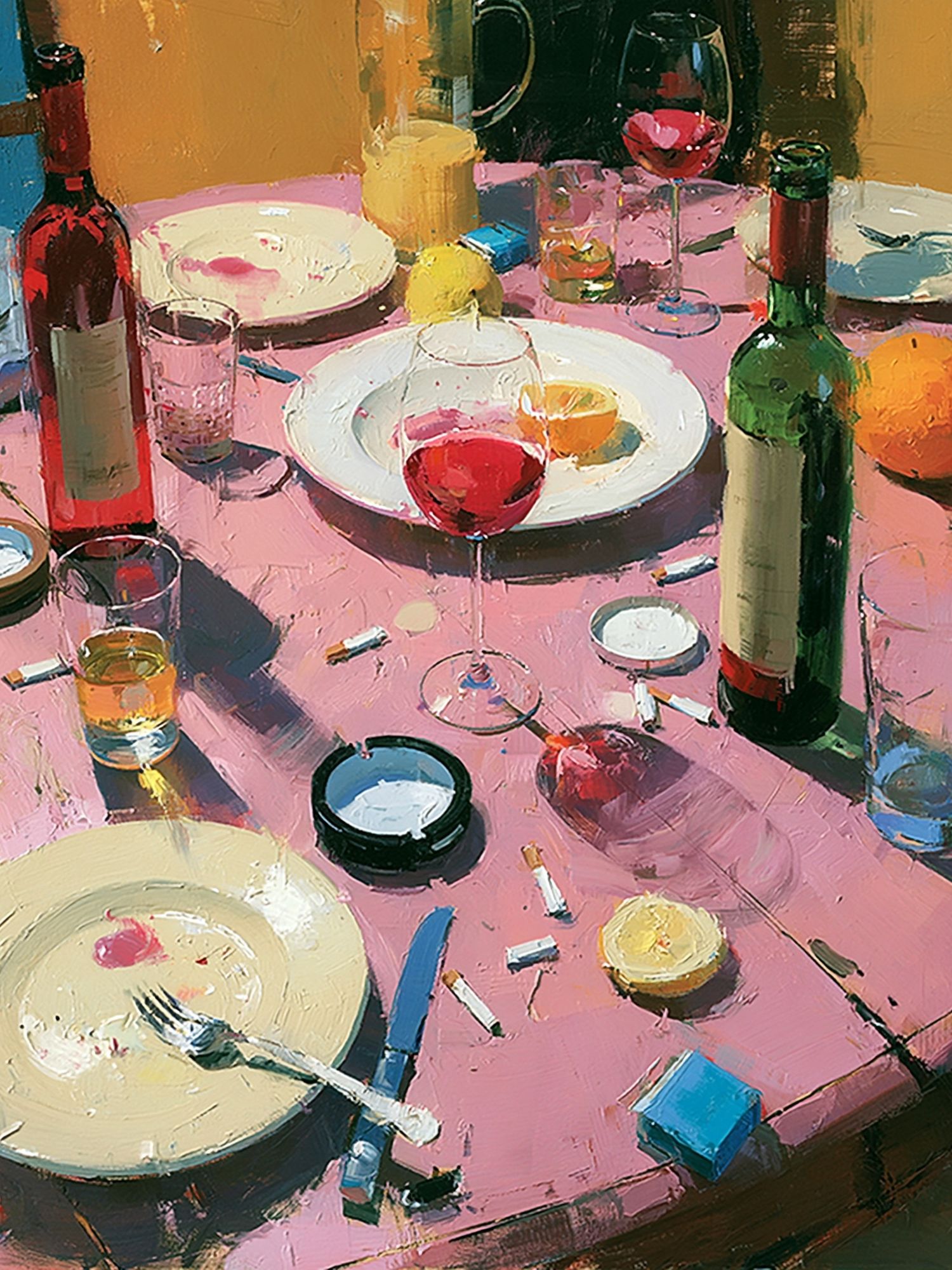 Wine Table Still Life Poster. poster — fine-art art