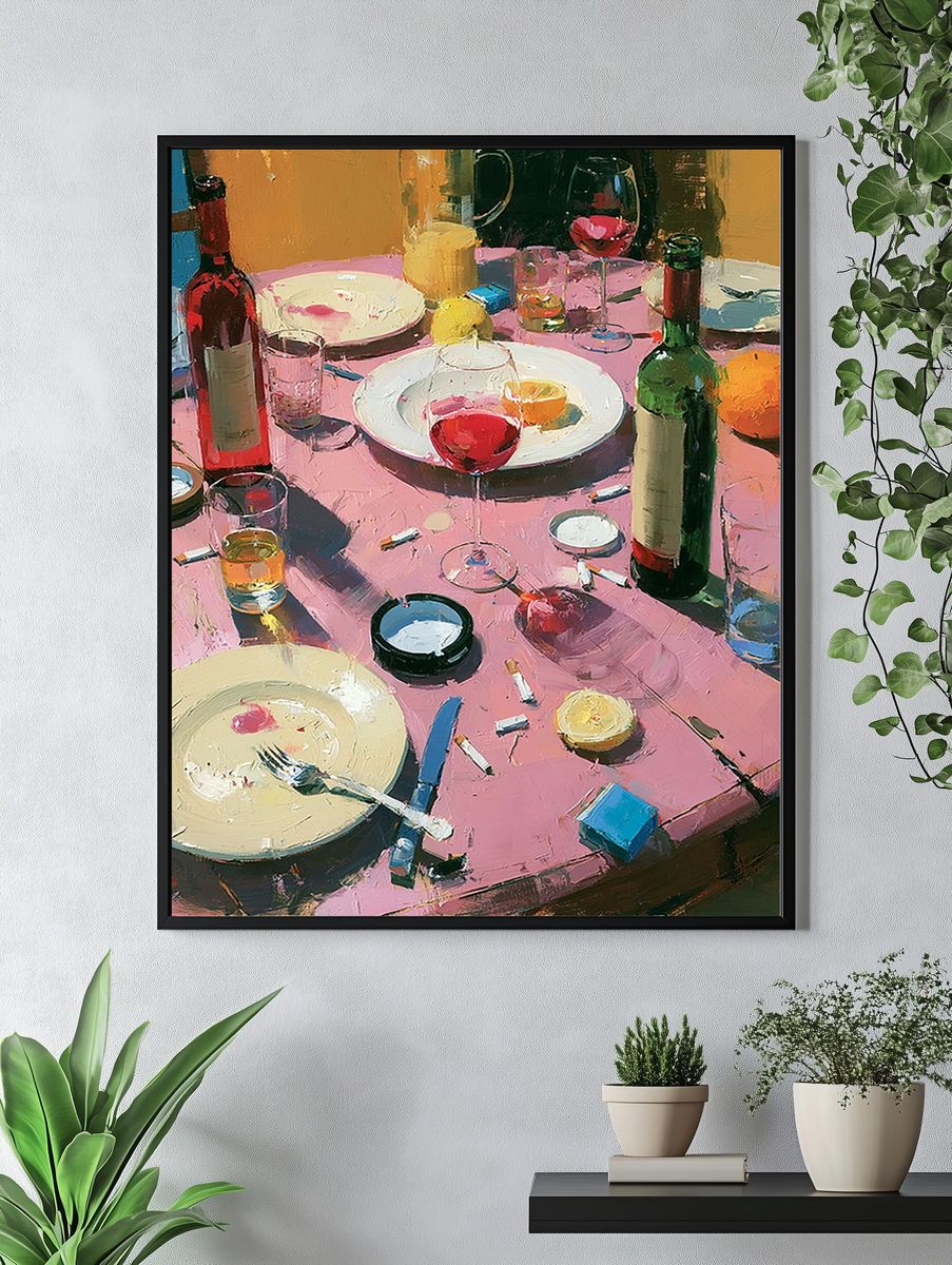 Wine Table Still Life Poster. — room view 4