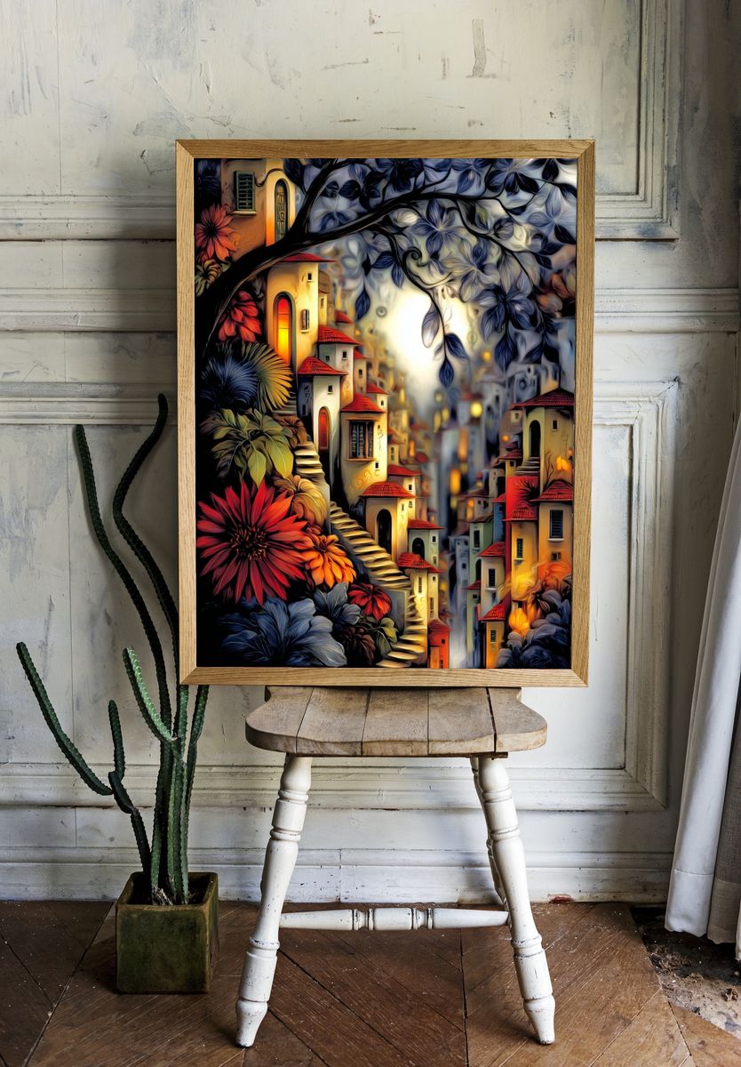 Whimsical Village — Fine Art Print room preview