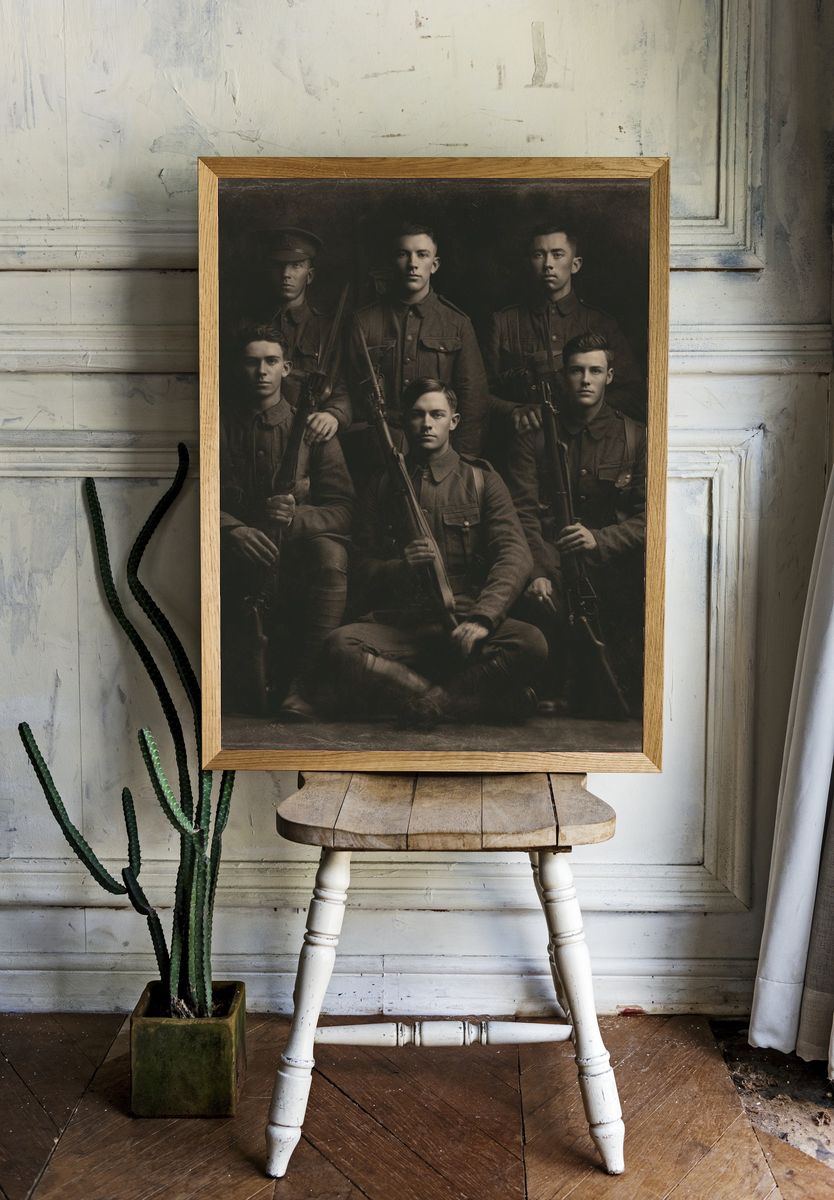 WWI Soldiers Portrait Print. — room view 1
