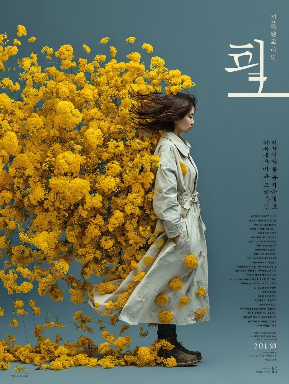 Woman in Yellow Flowers — Fine Art Print. poster — fine-art art