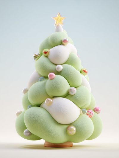 Whimsical Christmas Tree — Illustration Print. poster print