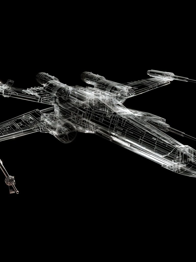 X-Wing Starfighter Blueprint Print. poster — illustration art