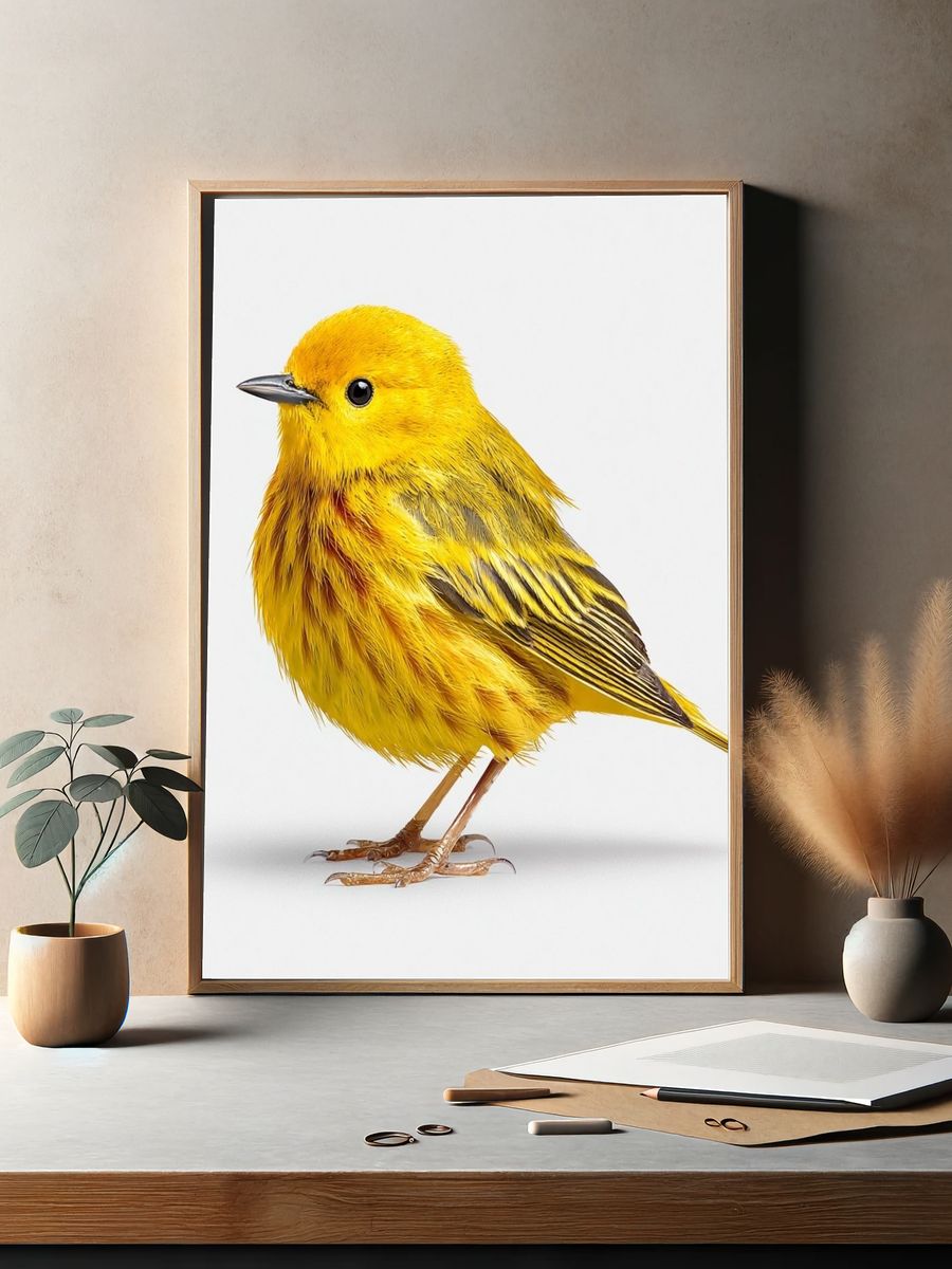 Yellow Bird — Illustration Print. — room view 2