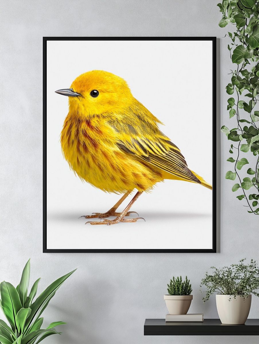 Yellow Bird — Illustration Print. — room view 4