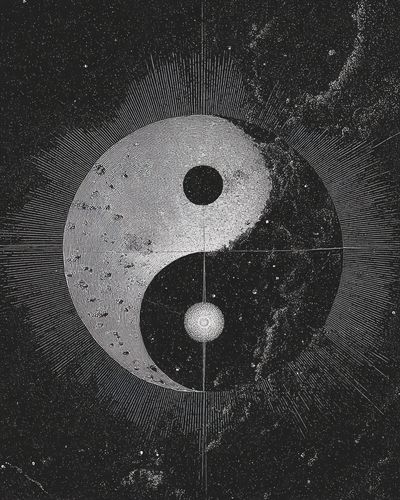Yin Yang Cosmic Art Poster. poster