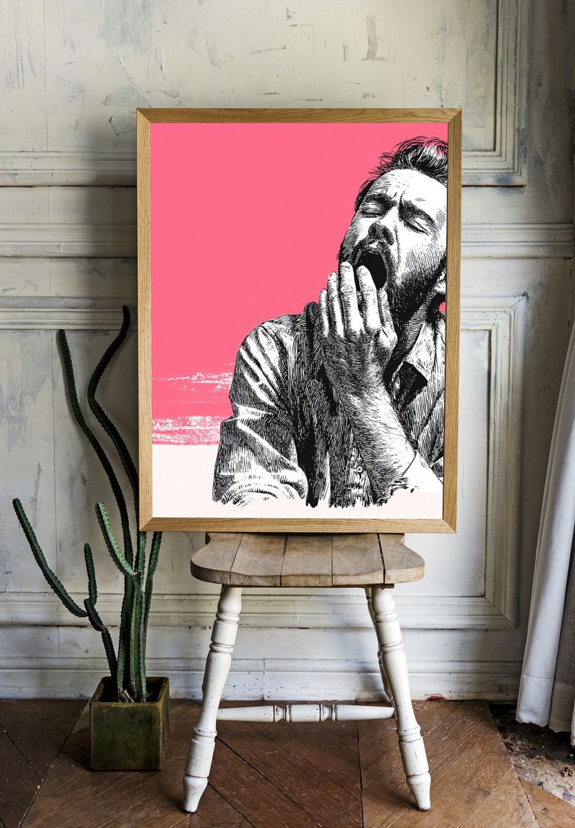 Yawning Man — Illustration Print room preview