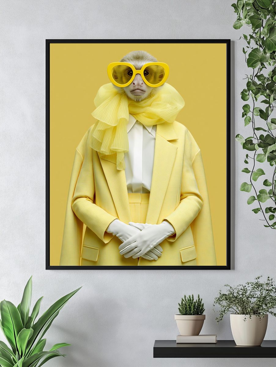 Yellow Monkey Fashion Portrait Poster. — room view 4