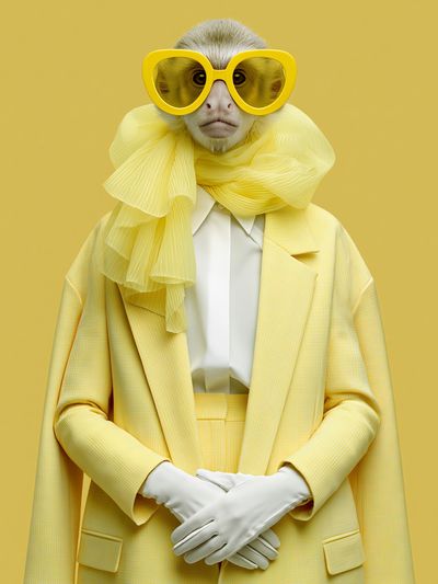 Yellow Monkey Fashion Portrait Poster. poster